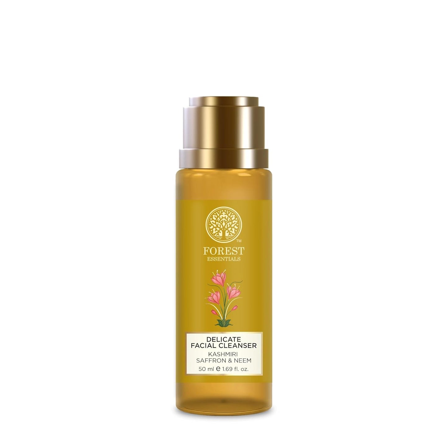 Forest Essentials Delicate Saffron & Neem Facial Cleanser with Hyaluronic Acid & Niacinamide