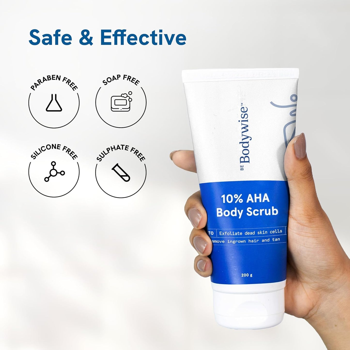 Be Bodywise 10% Lactic AHA Exfoliating Body Scrub For Tan Removal & Soft-Smooth Skin