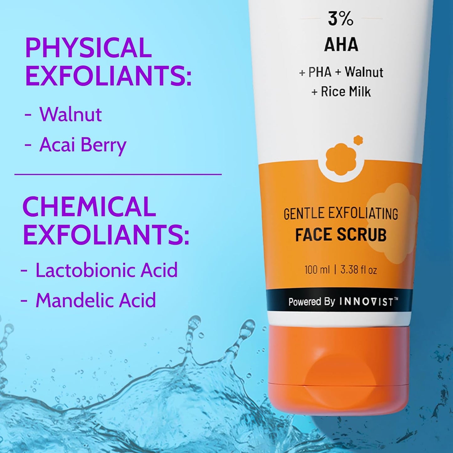 Chemist At Play Gentle Exfoliating Face Scrub with Mandelic Acid & Walnuts