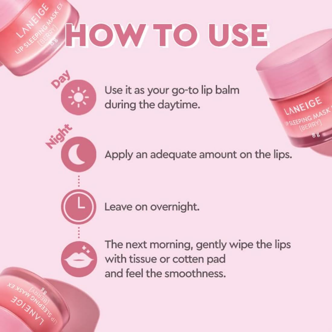Laneige Lip Sleeping Mask Moisturizing Lip Treatment with Vitamin C + Shea Butter