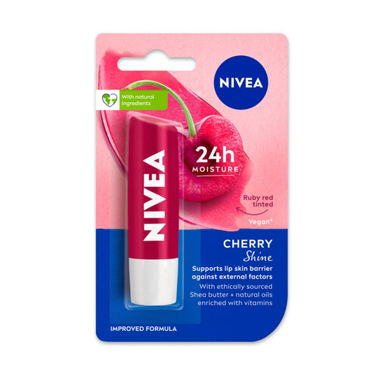 NIVEA Cherry Shine Lip Balm 24 H Melt in Moisture Formula 4.8gm