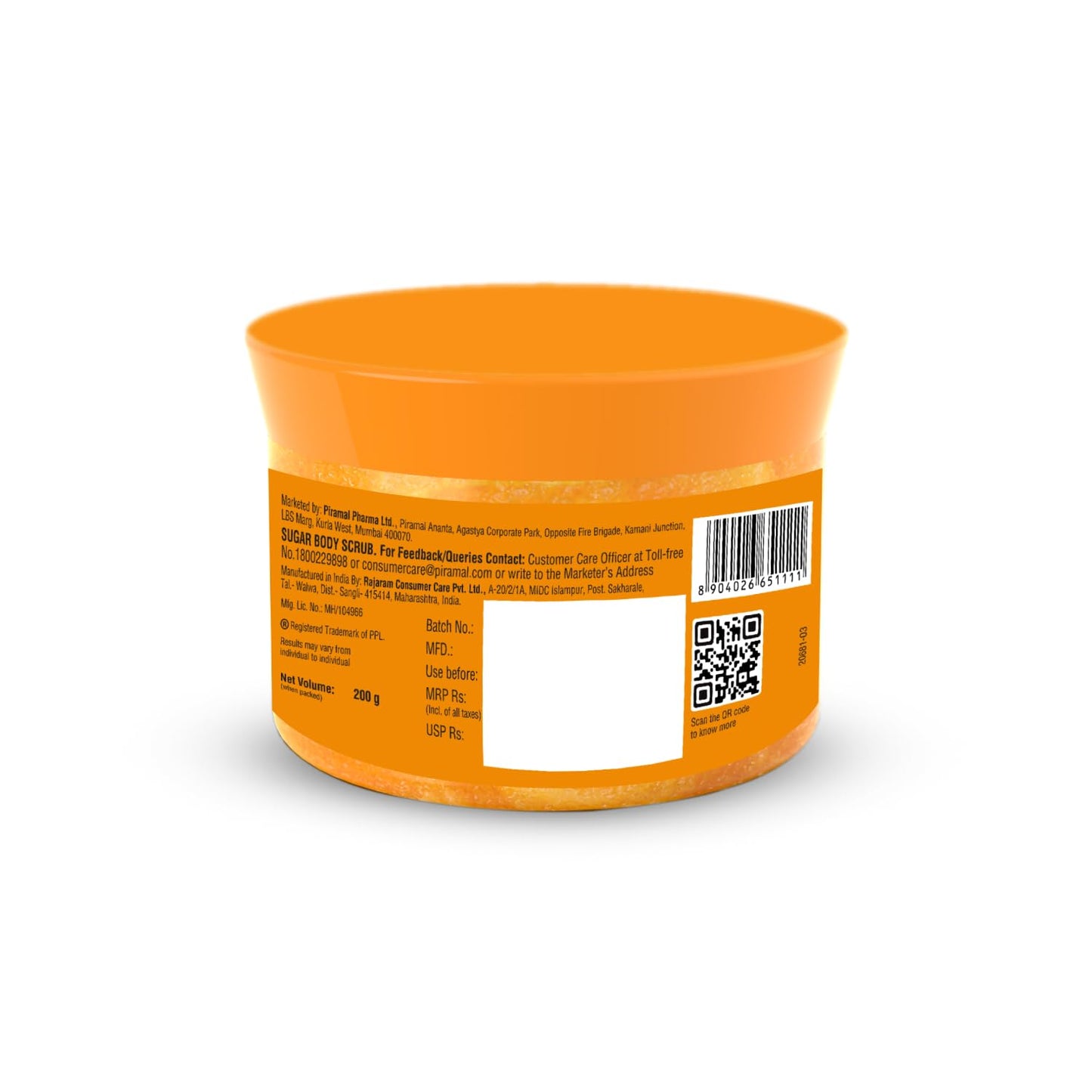 Lacto Calamine Vitamin C Sugar Body Scrub | 200 g