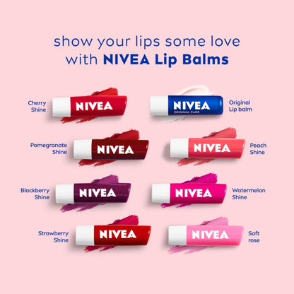 NIVEA Cherry Shine Lip Balm 24 H Melt in Moisture Formula 4.8gm
