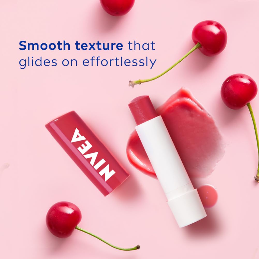 NIVEA Cherry Shine Lip Balm 24 H Melt in Moisture Formula 4.8gm