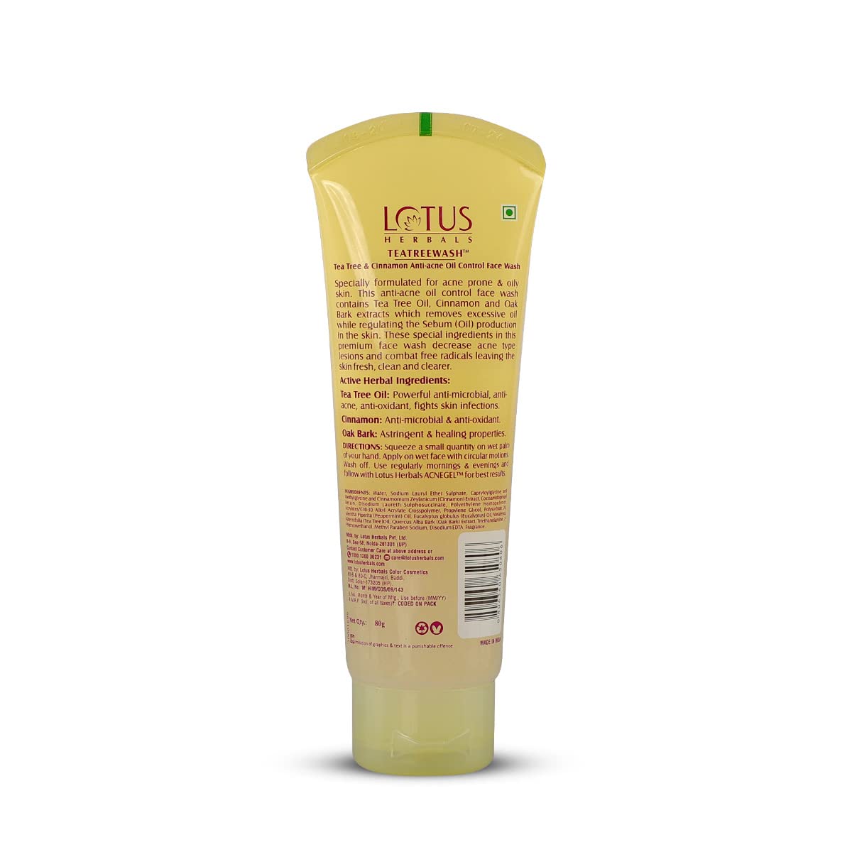 Lotus Herbals Teatreewash Face Wash with Tea Tree Oil & Cinnamon 120ml