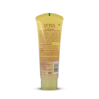 Lotus Herbals Teatreewash Face Wash with Tea Tree Oil & Cinnamon 120ml