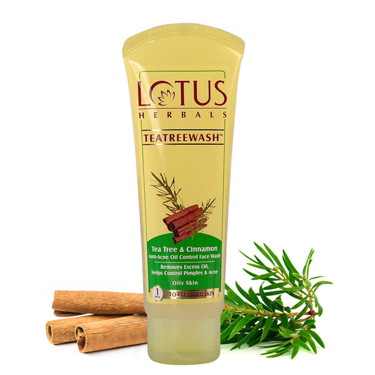 Lotus Herbals Teatreewash Face Wash with Tea Tree Oil & Cinnamon 120ml