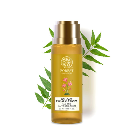 Forest Essentials Delicate Saffron & Neem Facial Cleanser with Hyaluronic Acid & Niacinamide