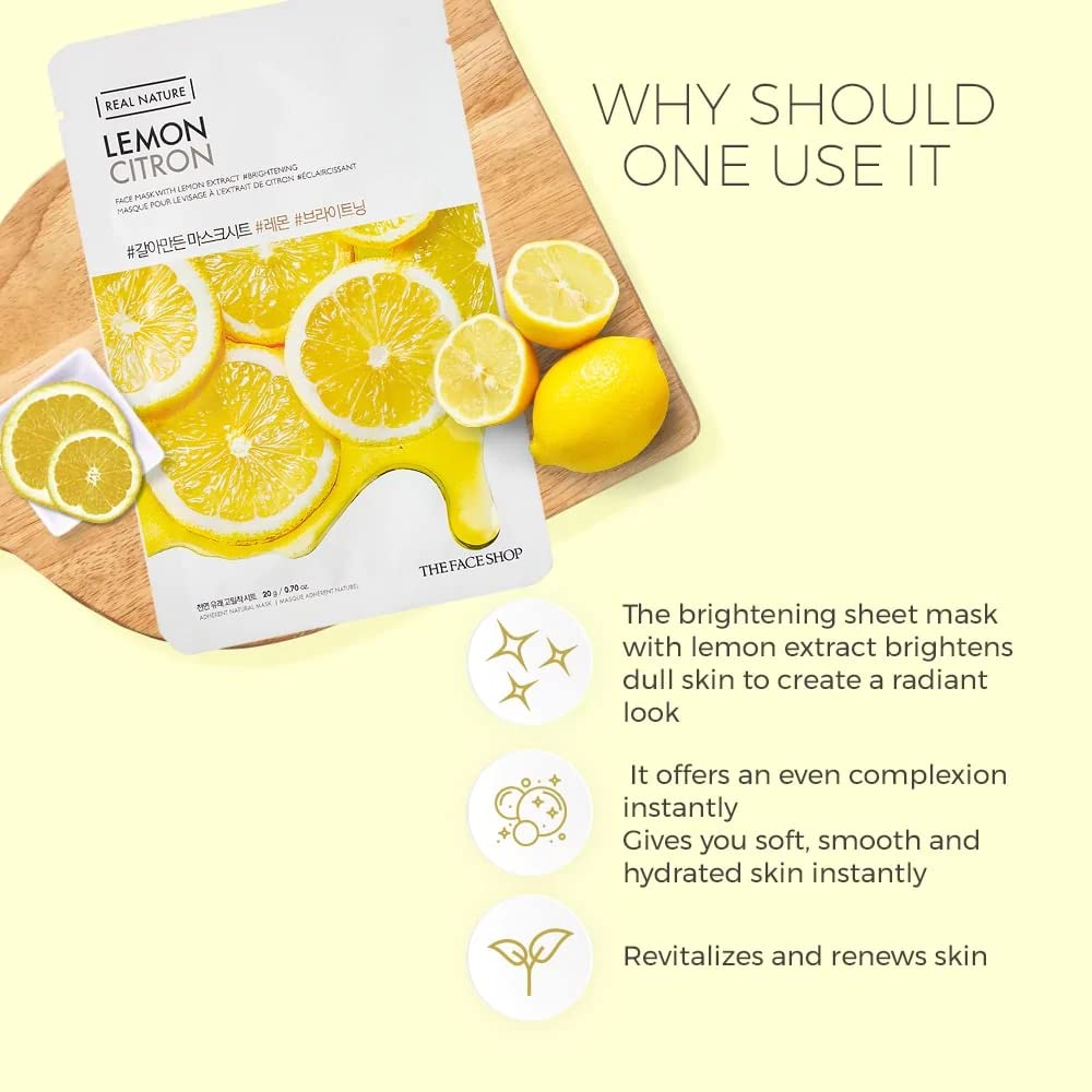 The Face Shop Real Nature Daily Glow Sheet Mask for Glowing Skin & Hydration