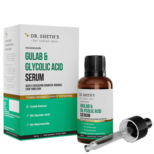 Dr. Sheth's Gulab & 6% Glycolic Acid & 5% Niacinamide Instant Brightening Face Serum