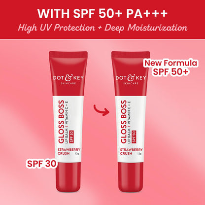 Dot & Key Strawberry Tinted Lip Balm with SPF 50 & Vitamin C + E 12gm