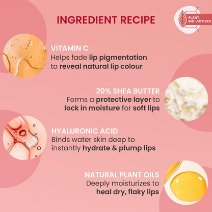 DOT & KEY Lip Plumping Mask With Shea Butter & Vitamin C + E For Naturally Glowing Lips | Smoothes Flaky & Dry Lips | Lip Mask For Soft,Smooth&Plump Lips | (Lingonberry)|15Ml