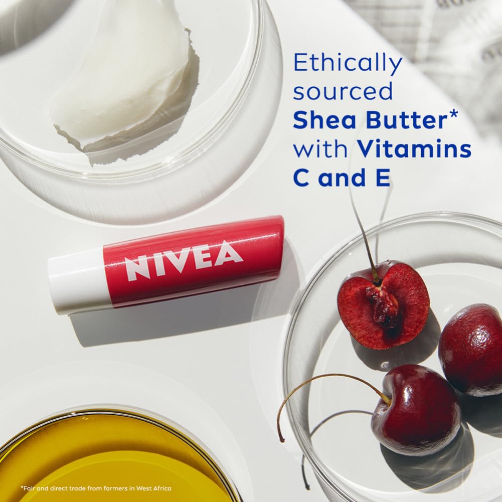 NIVEA Cherry Shine Lip Balm 24 H Melt in Moisture Formula 4.8gm