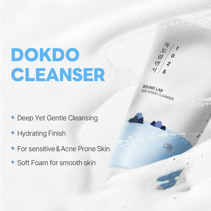ROUND LAB 1025 DOKDO Foam Facial Cleanser | Korean beauty | Glass skin | (150 ml 5.07 fl.oz)