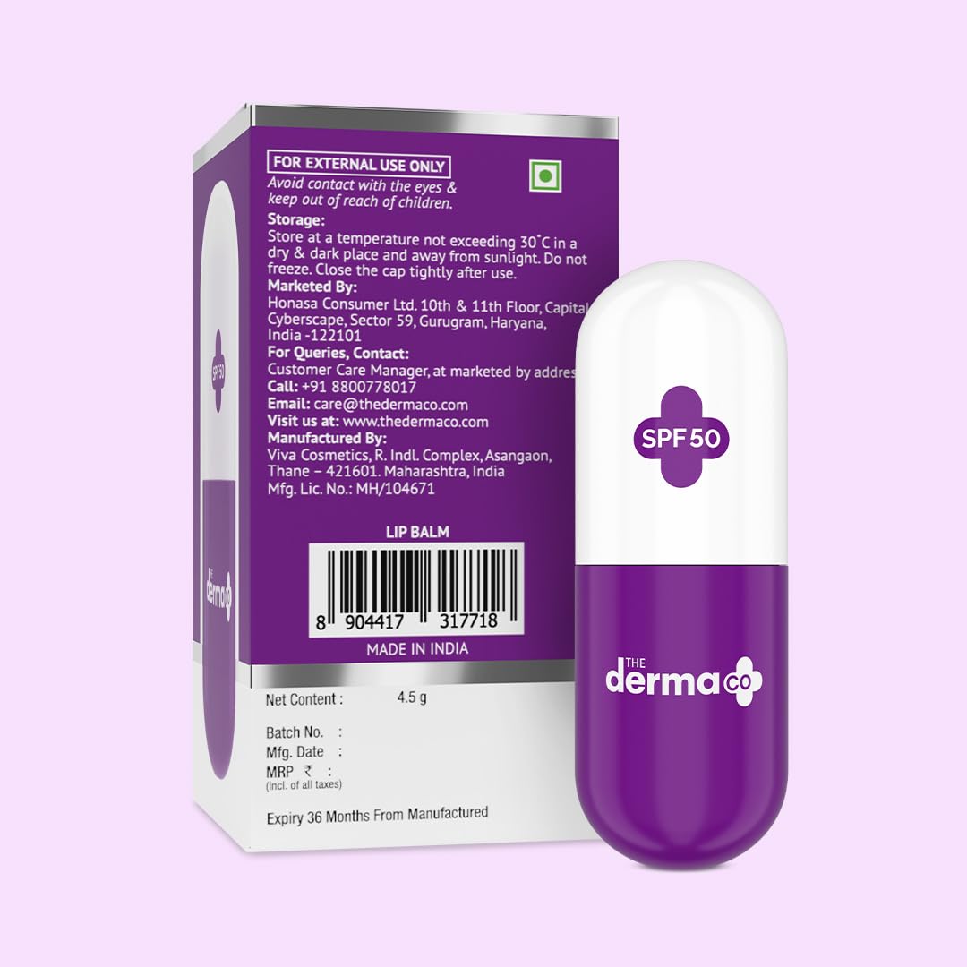 The Derma Co 1% Vitamin C Brightening Lip Balm with SPF 50 PA +++ 4.5gm