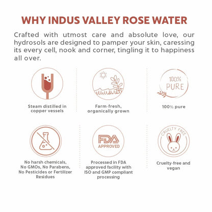 INDUS VALLEY Organic and Natural Cow's Milk Yogurt & Honey Depigmentation Gel with Rose Water Toner for Face (Gulab Jal) | 50 ml + 250 ml
