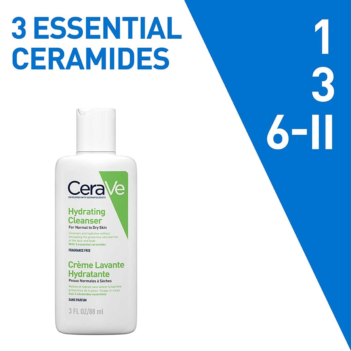 CeraVe Hydrating Cleanser For Normal To Dry Skin (88ml)