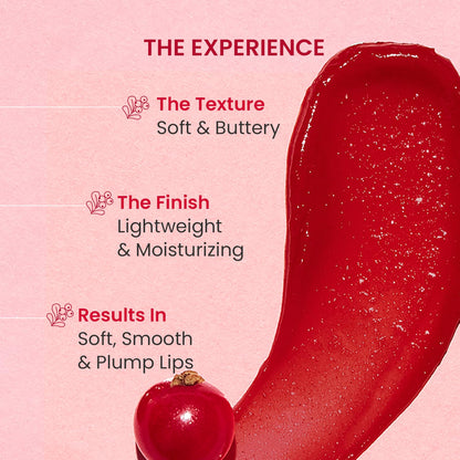 DOT & KEY Lip Plumping Mask With Shea Butter & Vitamin C + E For Naturally Glowing Lips | Smoothes Flaky & Dry Lips | Lip Mask For Soft,Smooth&Plump Lips | (Lingonberry)|15Ml