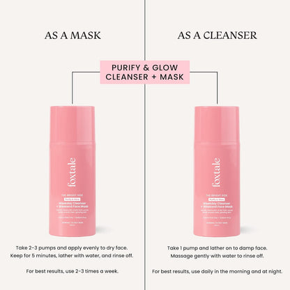Foxtale Purify & Glow Cleanser + Clay Mask