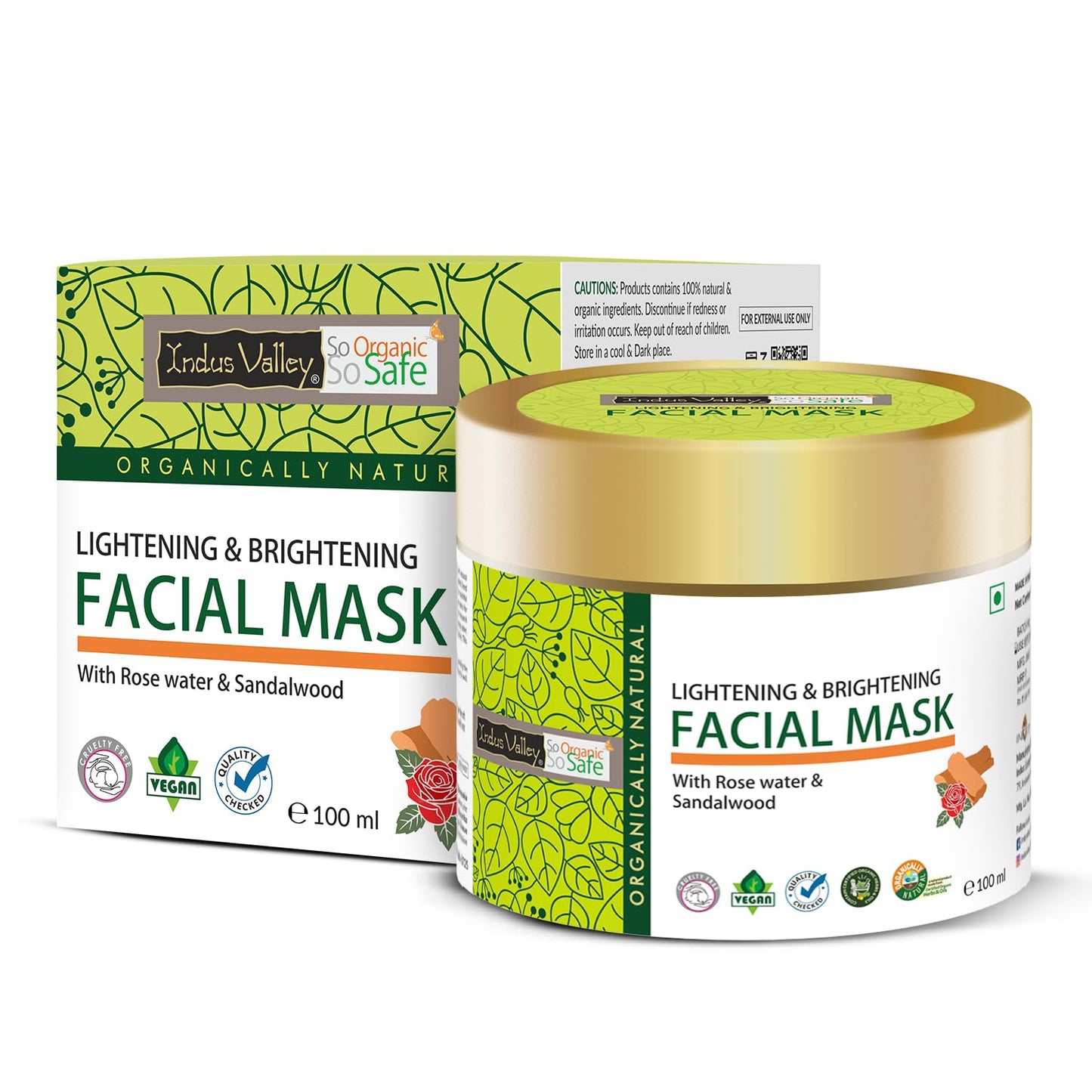 INDUS VALLEY Organic and Natural Cow's Milk Yogurt & Honey Depigmentation Gel with Rose Water Toner for Face (Gulab Jal) | 50 ml + 250 ml