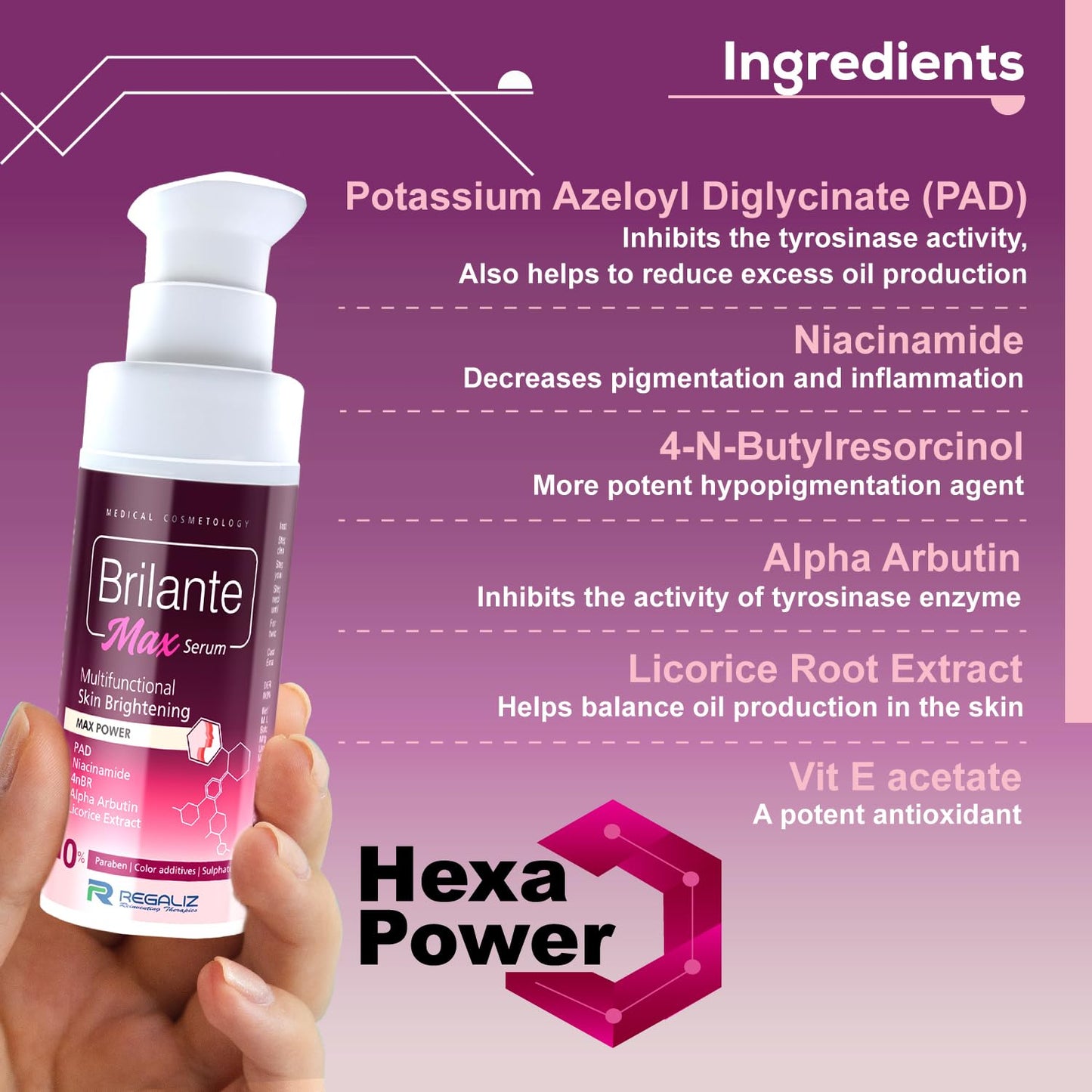 Regaliz Brilante Max Serum Multifunctional Skin Brightening & Radiance Booster 30ml