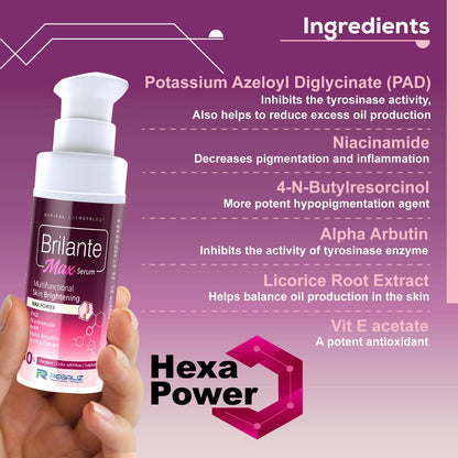 Regaliz Brilante Max Serum Multifunctional Skin Brightening & Radiance Booster 30ml