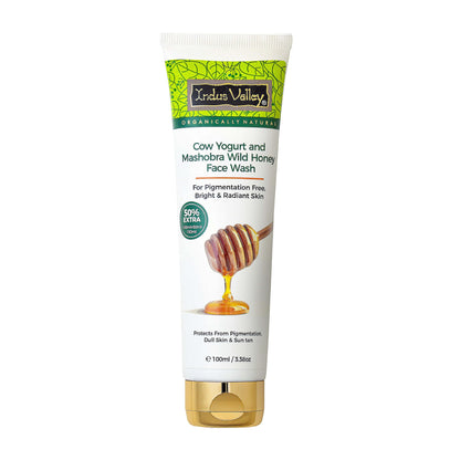 INDUS VALLEY Organic and Natural Cow's Milk Yogurt & Honey Depigmentation Gel with Rose Water Toner for Face (Gulab Jal) | 50 ml + 250 ml