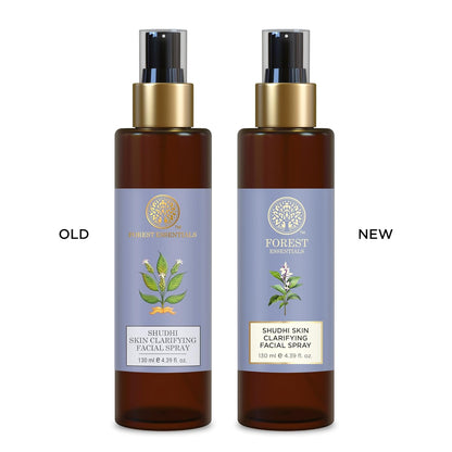 Forest Essentials Shudhi Skin Clarifying Facial Spray | Hydrating Toner for Acne Prone Skin| Tone for Oily Skin | Reduces Acne and Blackheads | With Neem, Tulsi, & Tea Tree Extract