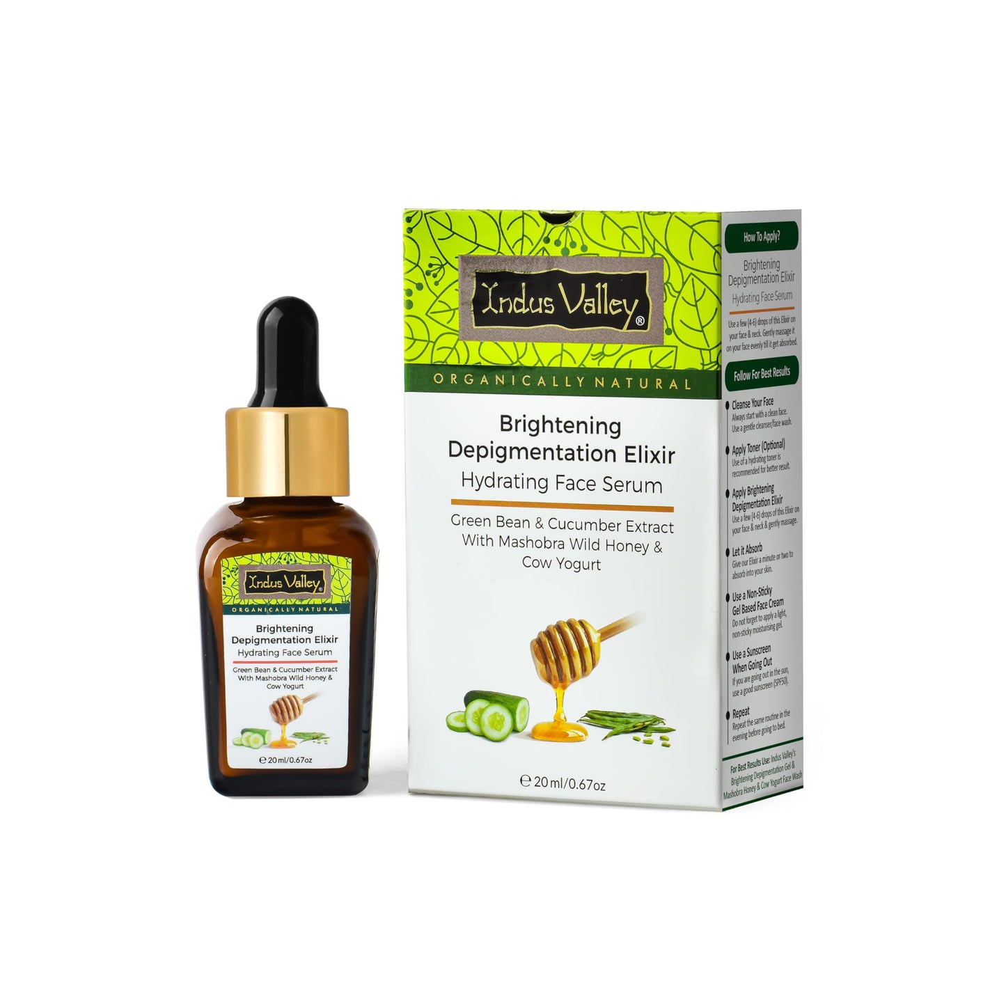 INDUS VALLEY Organic and Natural Cow's Milk Yogurt & Honey Depigmentation Gel with Rose Water Toner for Face (Gulab Jal) | 50 ml + 250 ml