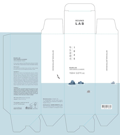 ROUND LAB 1025 DOKDO Foam Facial Cleanser | Korean beauty | Glass skin | (150 ml 5.07 fl.oz)