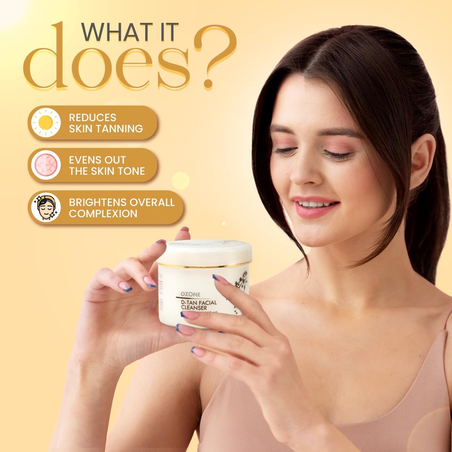 Ozone D-Tan Facial Cleanser | Enriched with Cucumber, Shea Butter & Milk