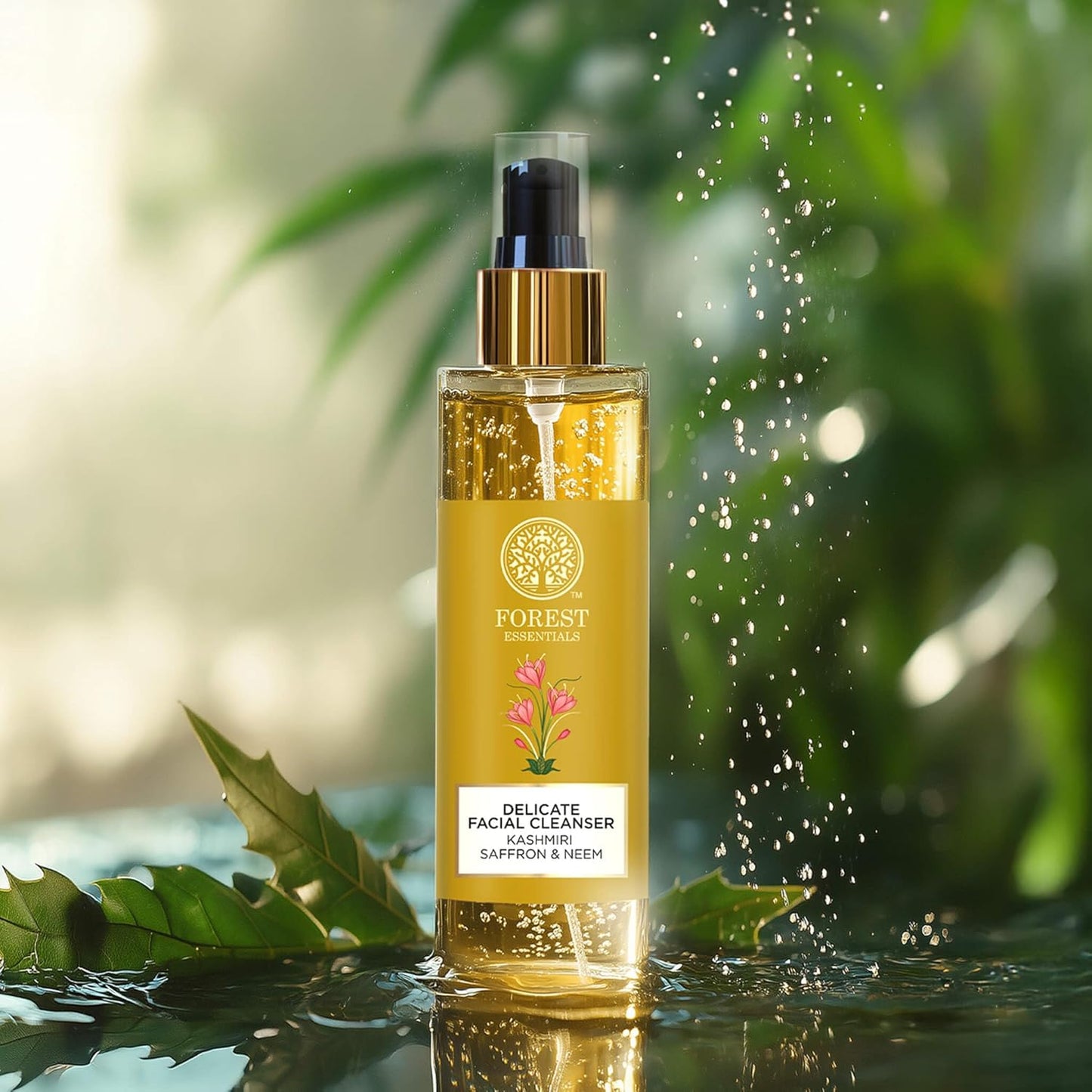 Forest Essentials Delicate Saffron & Neem Facial Cleanser with Hyaluronic Acid & Niacinamide