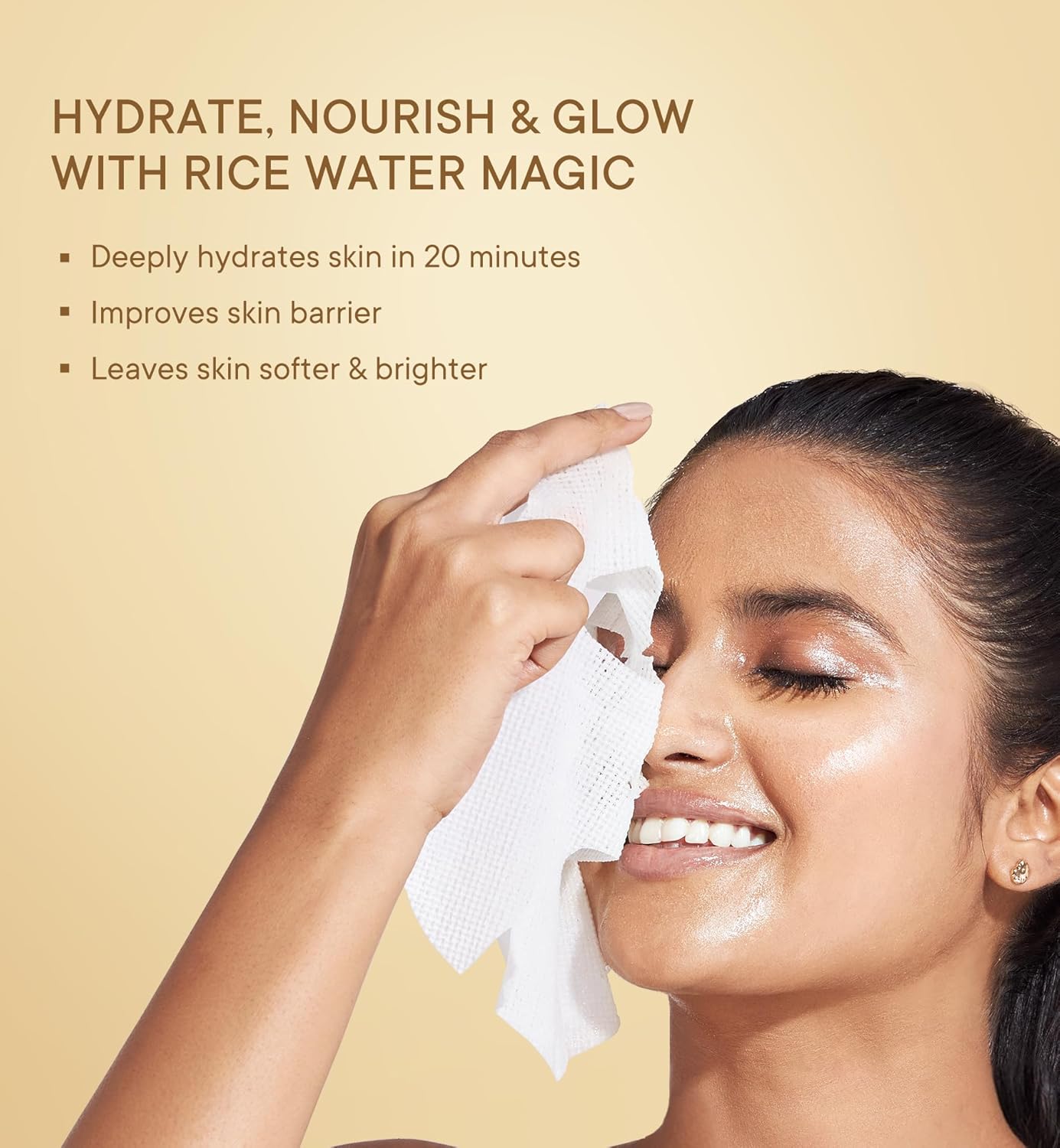Quench Deep Hydration Korean Sheet Mask with Rice Water, Ceramides & Hyaluronic Acid