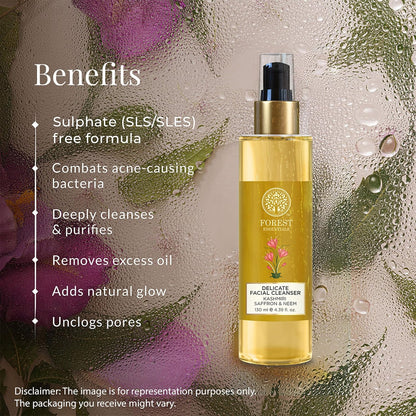 Forest Essentials Delicate Saffron & Neem Facial Cleanser with Hyaluronic Acid & Niacinamide